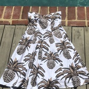 Black and Tan Strapless Pineapple Dress